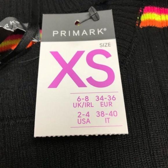 Primark sweater stripes black yellow girls XS New - Picture 3 of 13